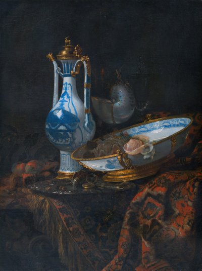 Still-Life with an Aquamanile, Fruit, and a Nautilus Cup by Willem Kalf